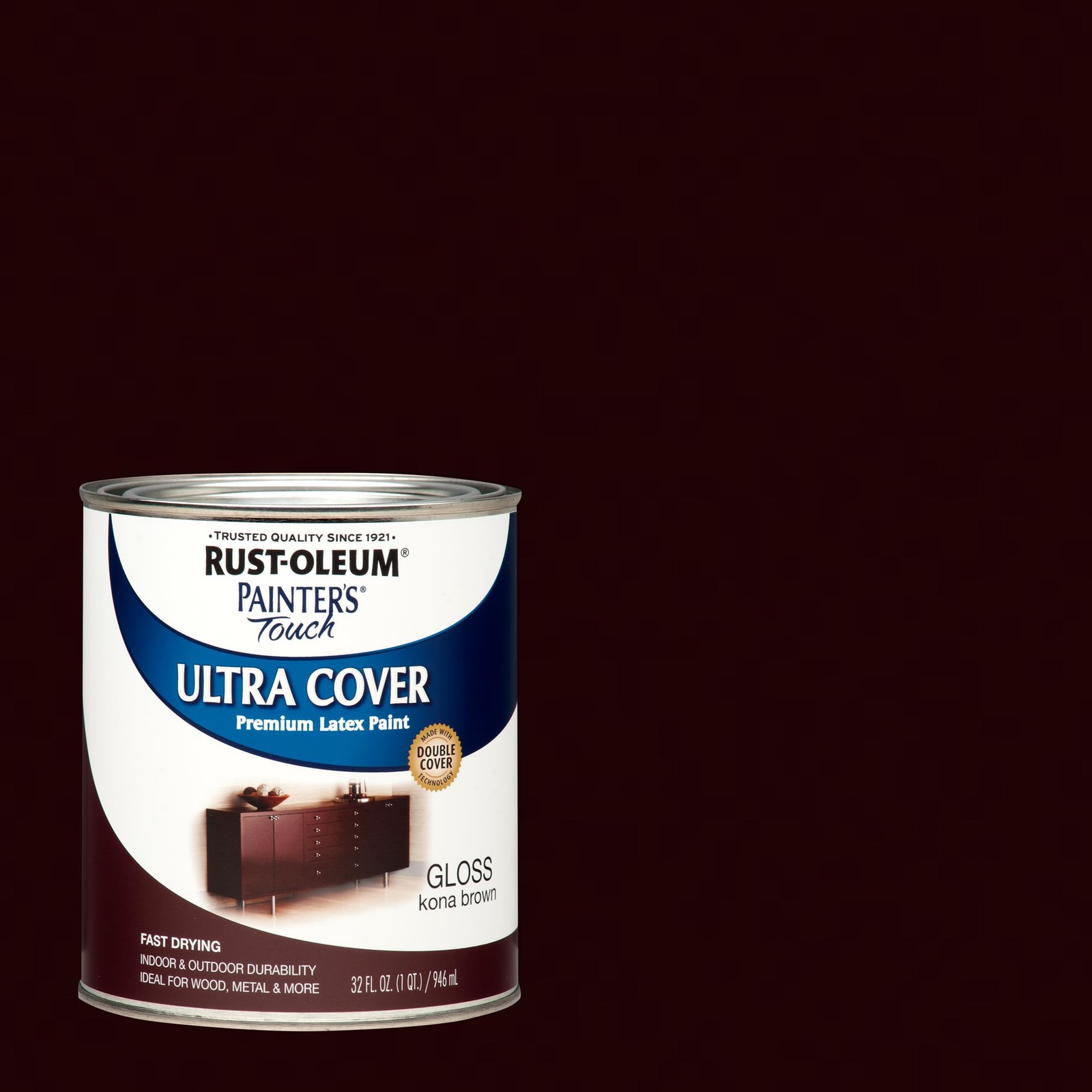 Rust Oleum Painter’s Touch Gloss Kona Brown Paint 1 Quart Multi Surface Use