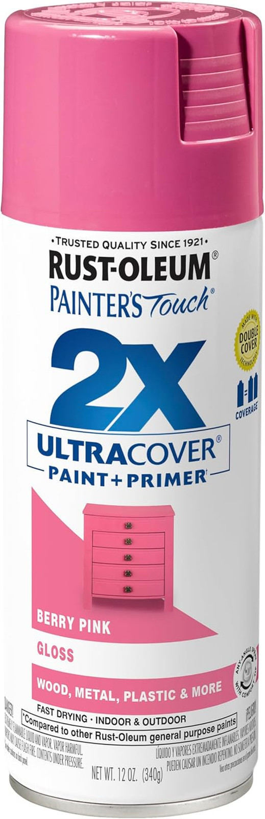 249123 Painter’S Touch Multi Purpose Spray Paint, 12-Ounce, Berry Pink