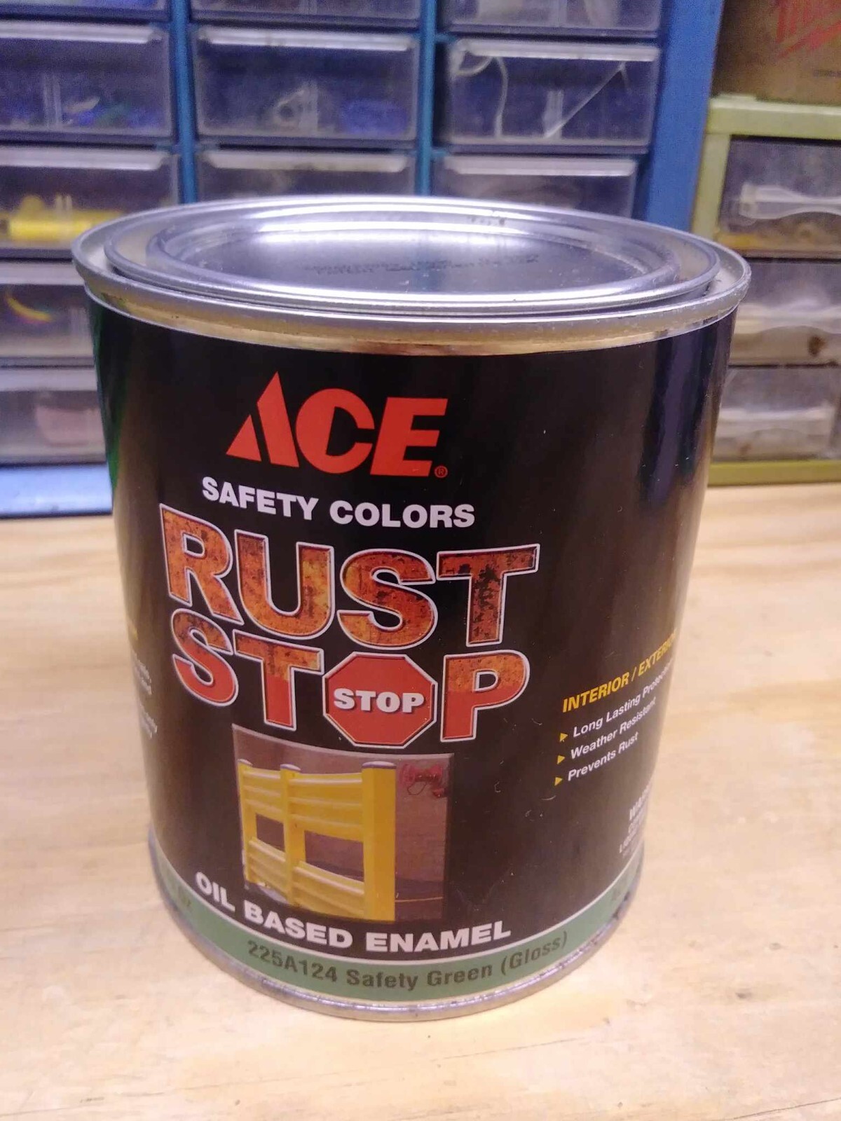 ACE RUST STOP Protective Enamel Paint Stops Rust, 32-Ounce, Safety Green