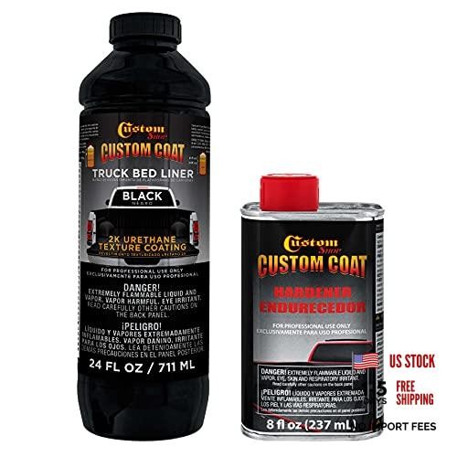 Custom Coat 1 Quart Urethane Spray-On Truck Bed Liner Kit 0.25 Gallon Kit Black