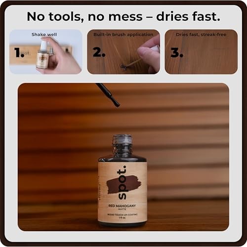 Wood Stain Repair Kit, Brush-On Touch-Up Stain Bottles, Provincial, Dark Brown