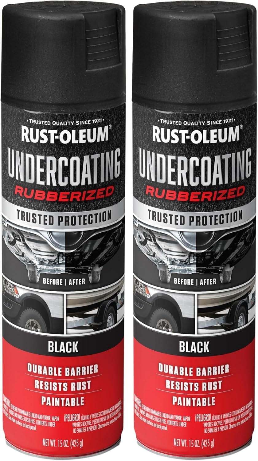 Rubberized Undercoating Spray Black 15 oz Aerosol Rust Protection 2 or 6 Pack