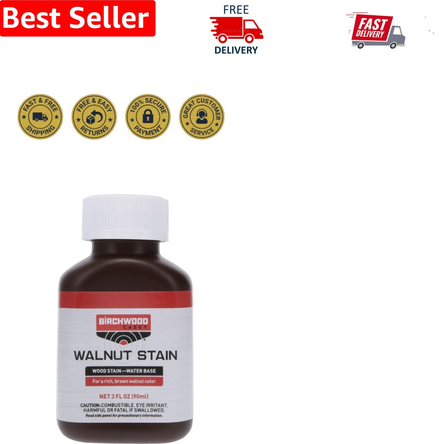 3 oz Walnut Wood Stain – Water-Soluble for Seamless Finishing & Crafting