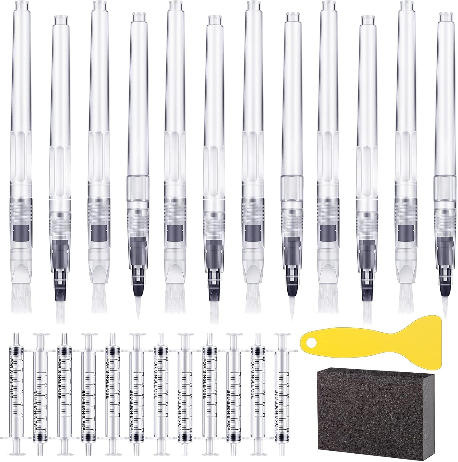 BBTO 26 Pcs Touch up Paint Pen Refillable Wall Repair Kit Fillable Paint Brush