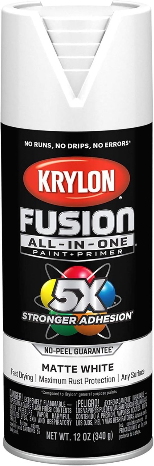 Versatile Aerosol Spray Paint, Matte White Finish, 12oz – Indoor & Outdoor
