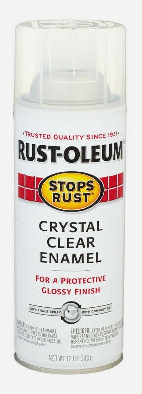 Rust-Oleum Stops Rust CRYSTAL CLEAR Enamel 12 oz Spray Paint Glossy 7701-830 NEW