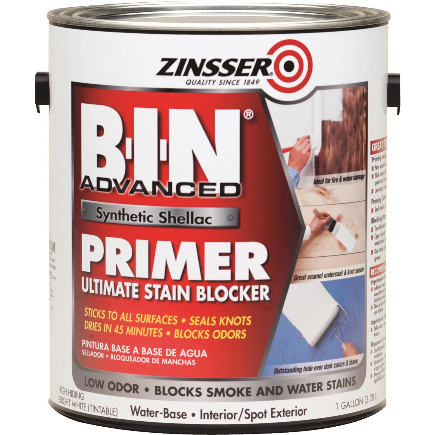 Zinsser B-I-N Advanced White Shellac-Based Acrylic Primer and Sealer 1gal (2-PK)