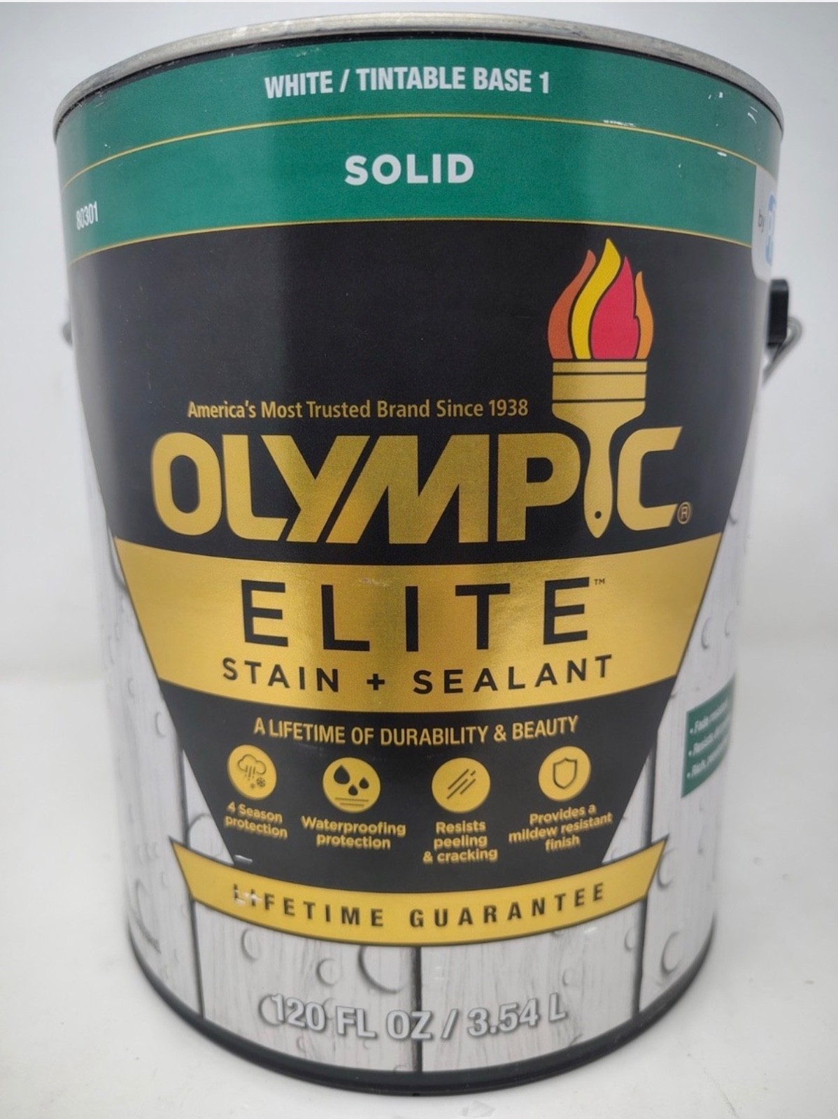 Olympic Elite Exterior Stain Sealant Cape Cod Gray SC-1012 Gallon Tint Base 1
