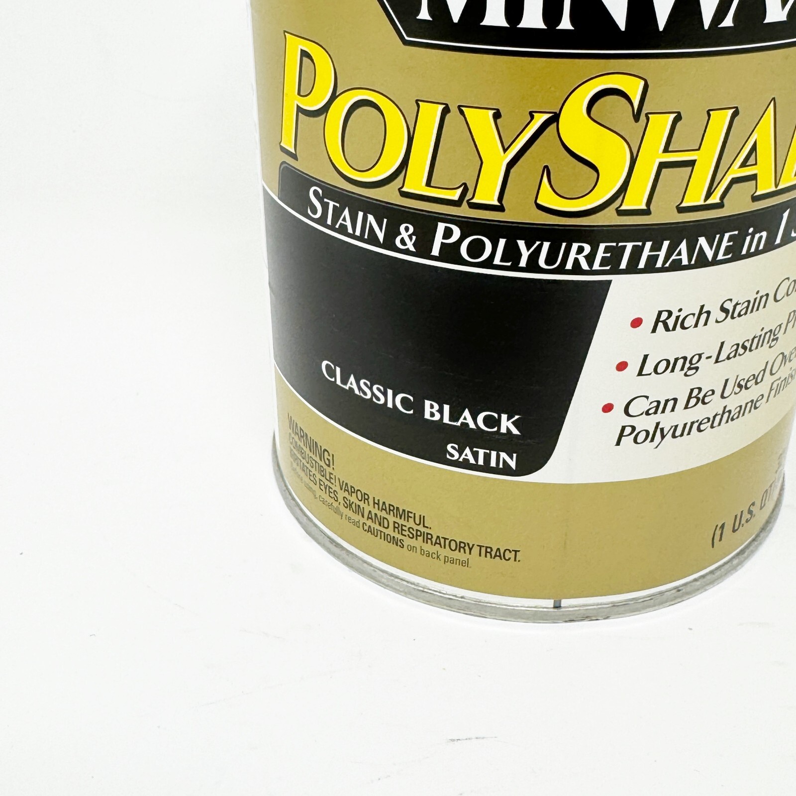 Minwax 32 Oz PolyShades Stain & Polyurethane CLASSIC BLACK Satin NEW