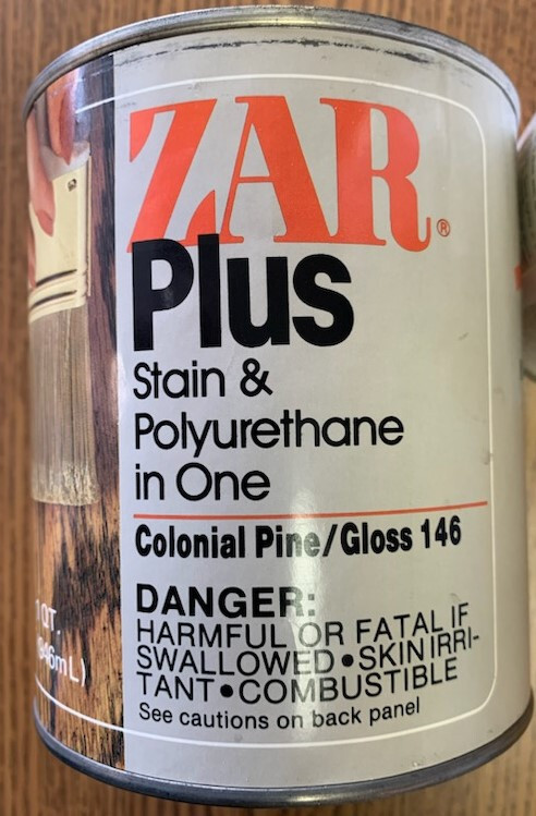 ZAR PLUS 146 COLONIAL PINE/GLOSS Stain and Polyurethane All in One Quart