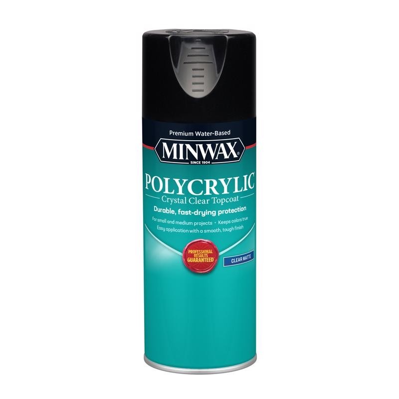 Minwax Polycrylic Crystal Clear Top Coat SPRAY Polyurethane MATTE 11.5oz