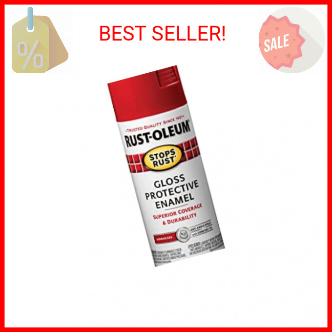 Rust-Oleum 7762830 Stops Rust Spray Paint, 12 Ounce, Gloss Sunrise Red