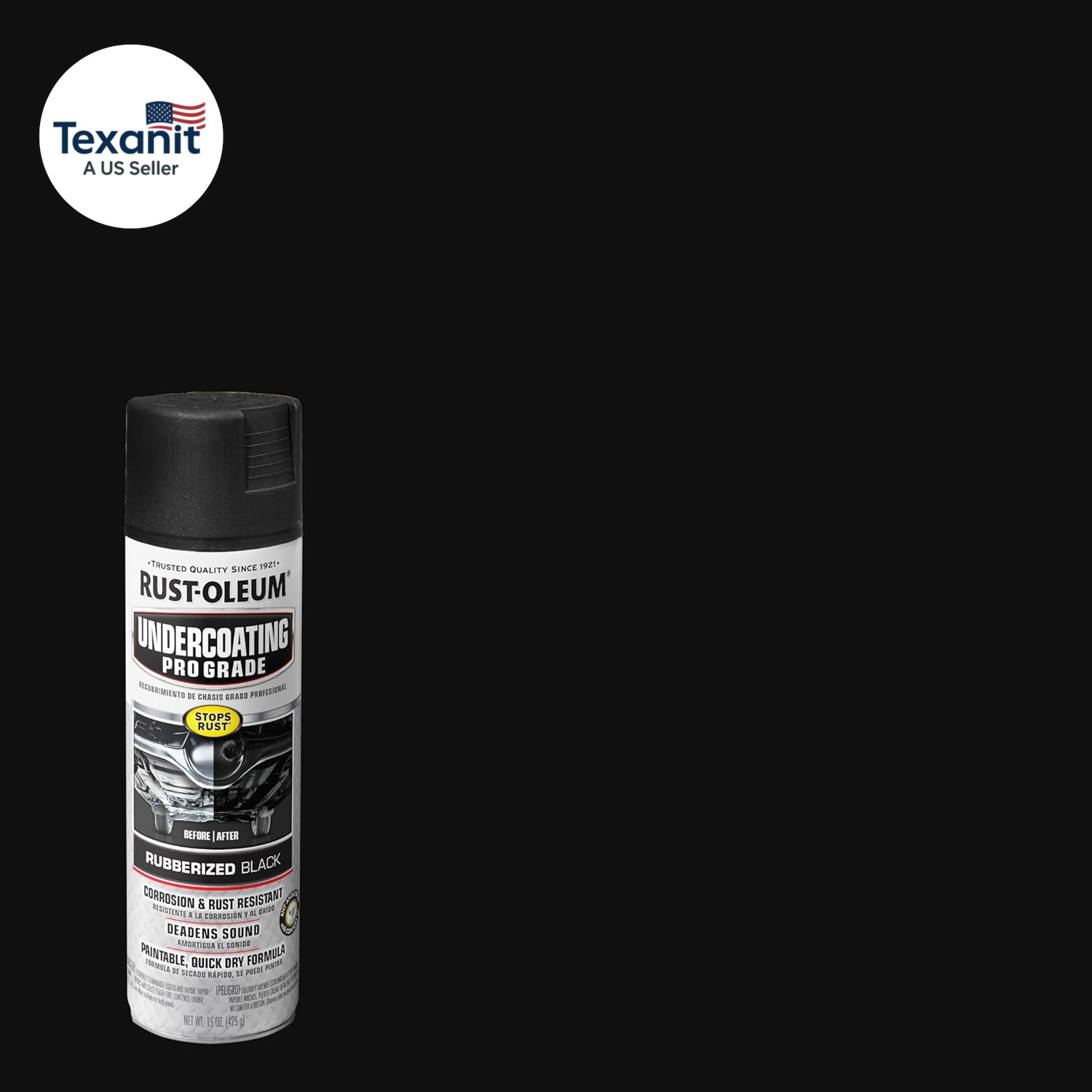 248656 Professional Grade Rubberized Undercoating Spray, 15 Oz, Black