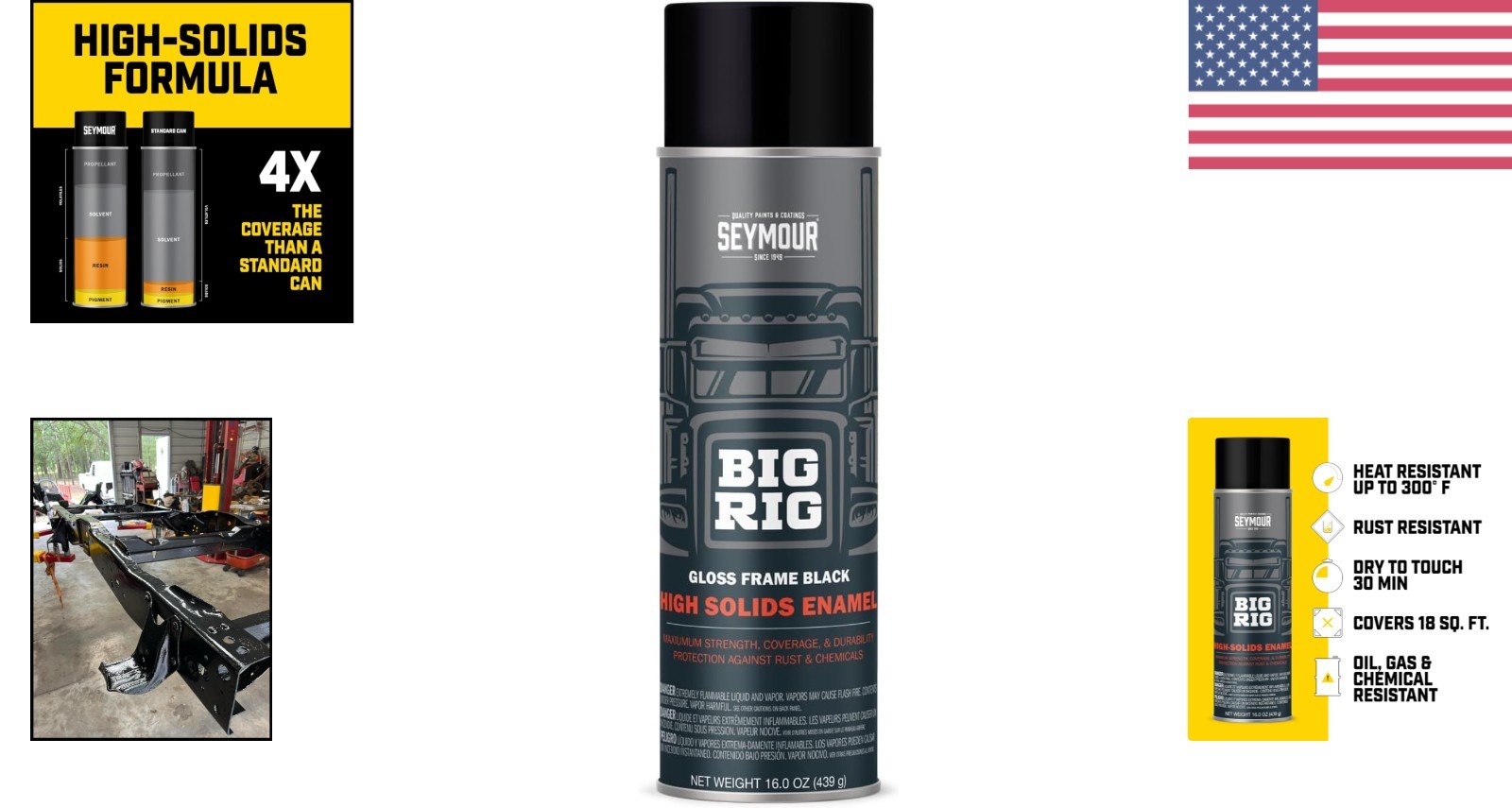Professional Coatings Spray Paint Gloss Frame Black for Metal 16 Ounce Can