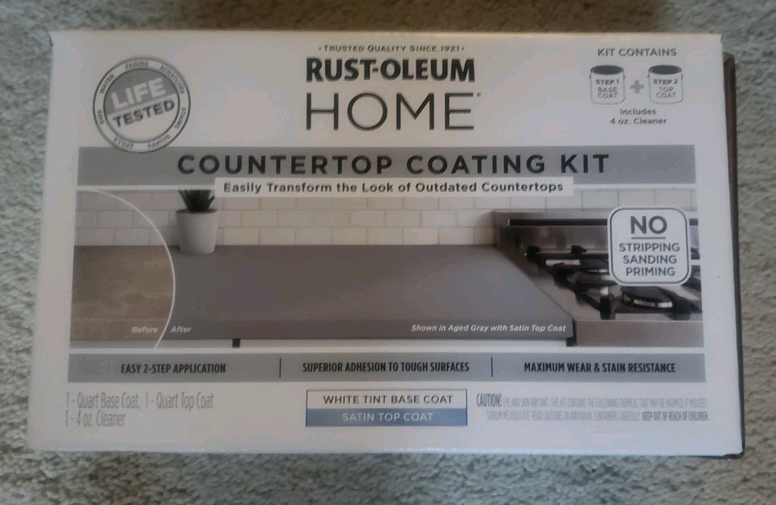 Rust-Oleum 384962 Home Countertop Kit Ultra White Tint Base with Satin Top-Coat
