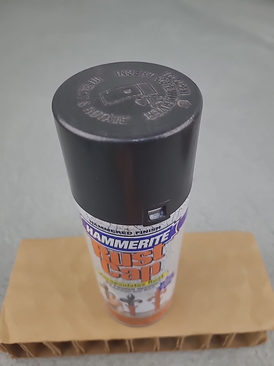 Hammerite Rust Cap Hammered Finish Black Spray Paint Used 12 Oz