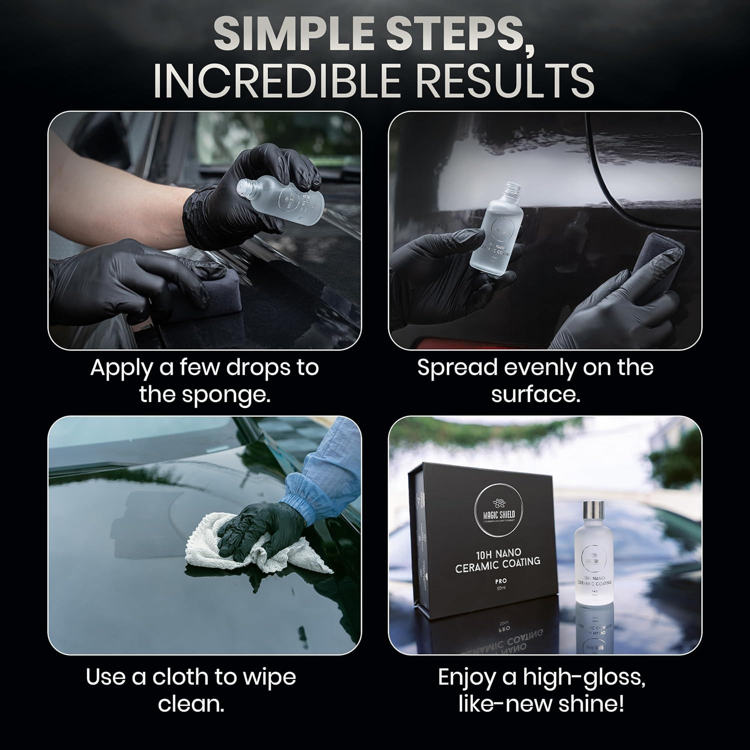Ceramic Coating PRO 10H – Self-Healing | Long Lasting for 2 Cars+ | Advanced Sio