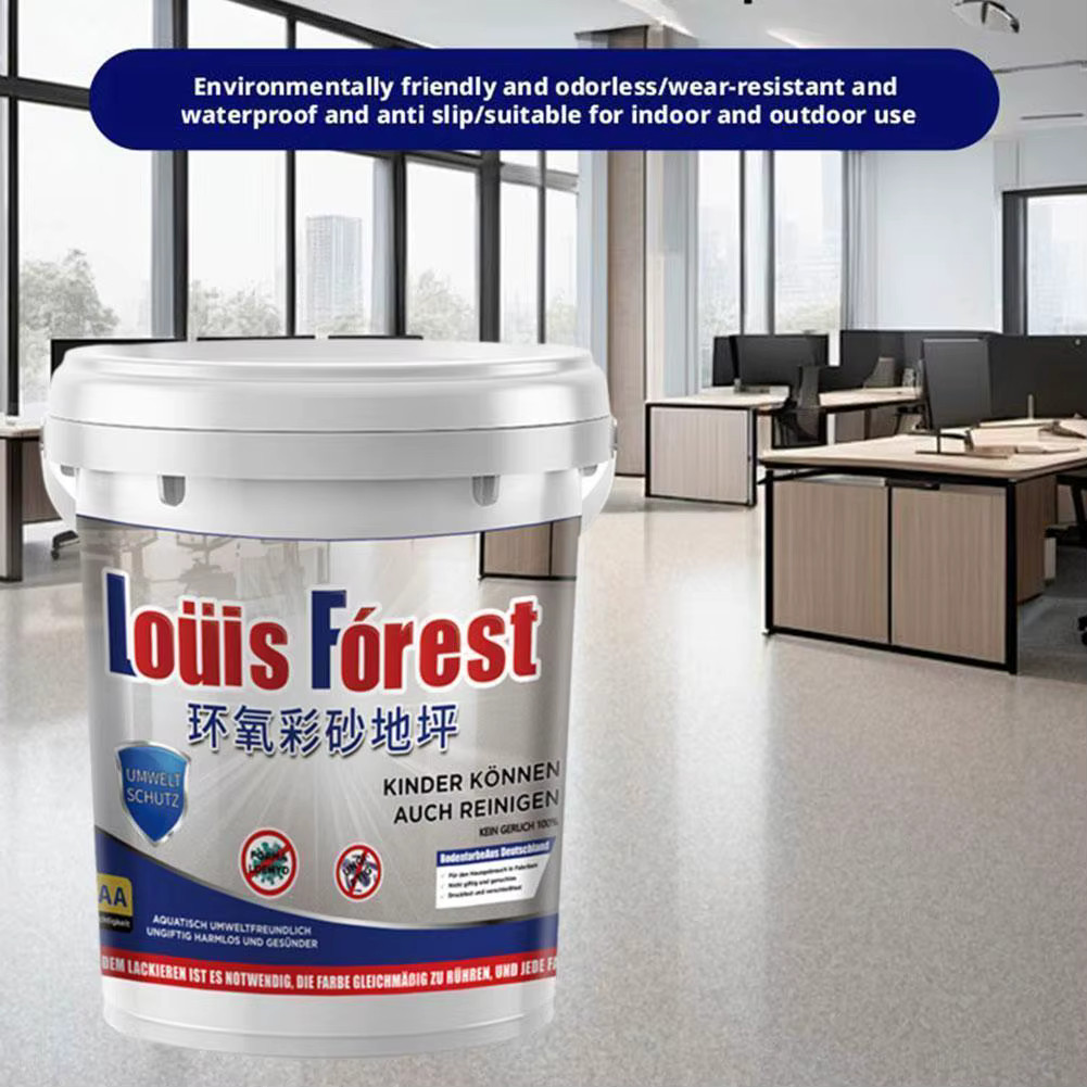 Louis Forest Epoxy Floor Paint, High-Gloss Marble Finish, Waterproof, Water-Base