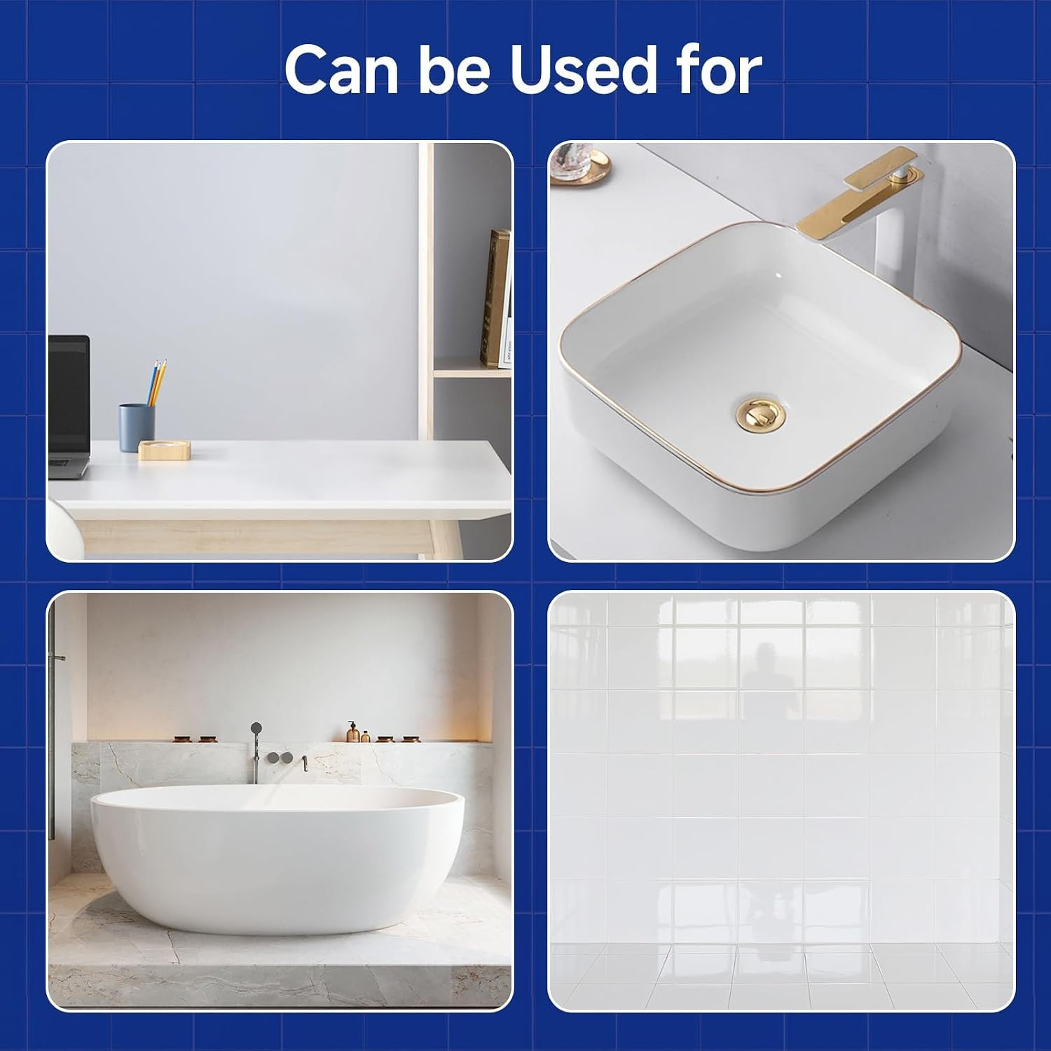 Tub and Tile Refinishing Kit with Tools, 35Oz White Tile Paint Water Based & Low