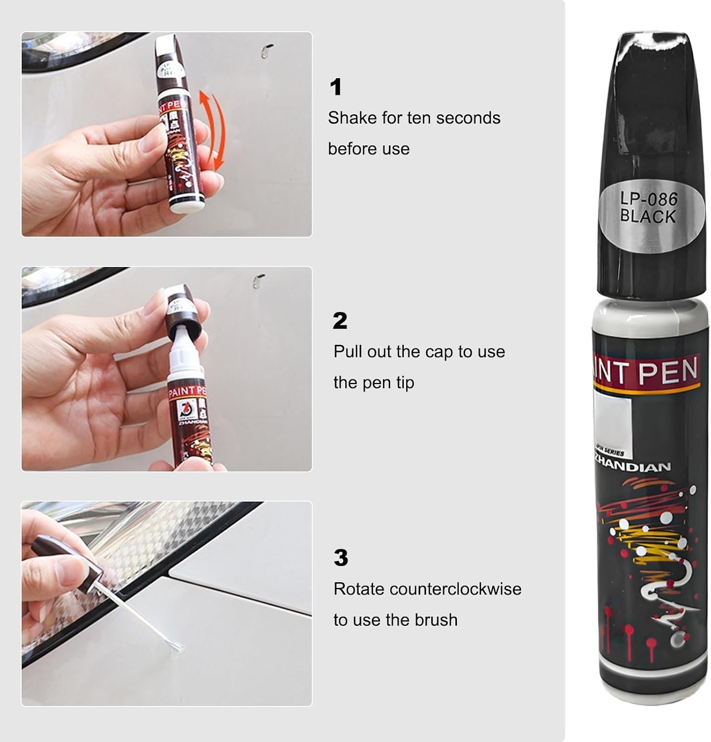 Versatile Auto Touch Up Paint Pen – Brush and Bristle Design for Scratch Removal