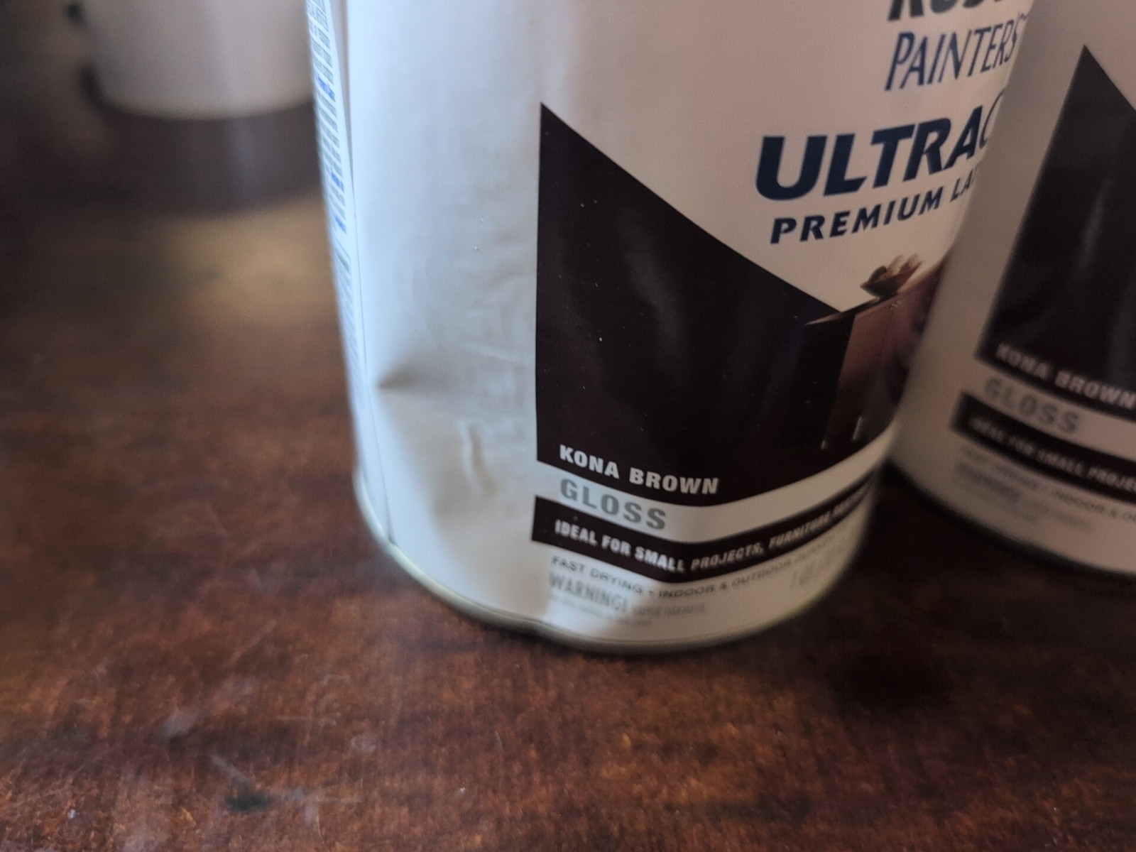 2X Rust-Oleum Painters Touch Ultra Cover Gloss Kona Brown Premium Latex 1/2Pt