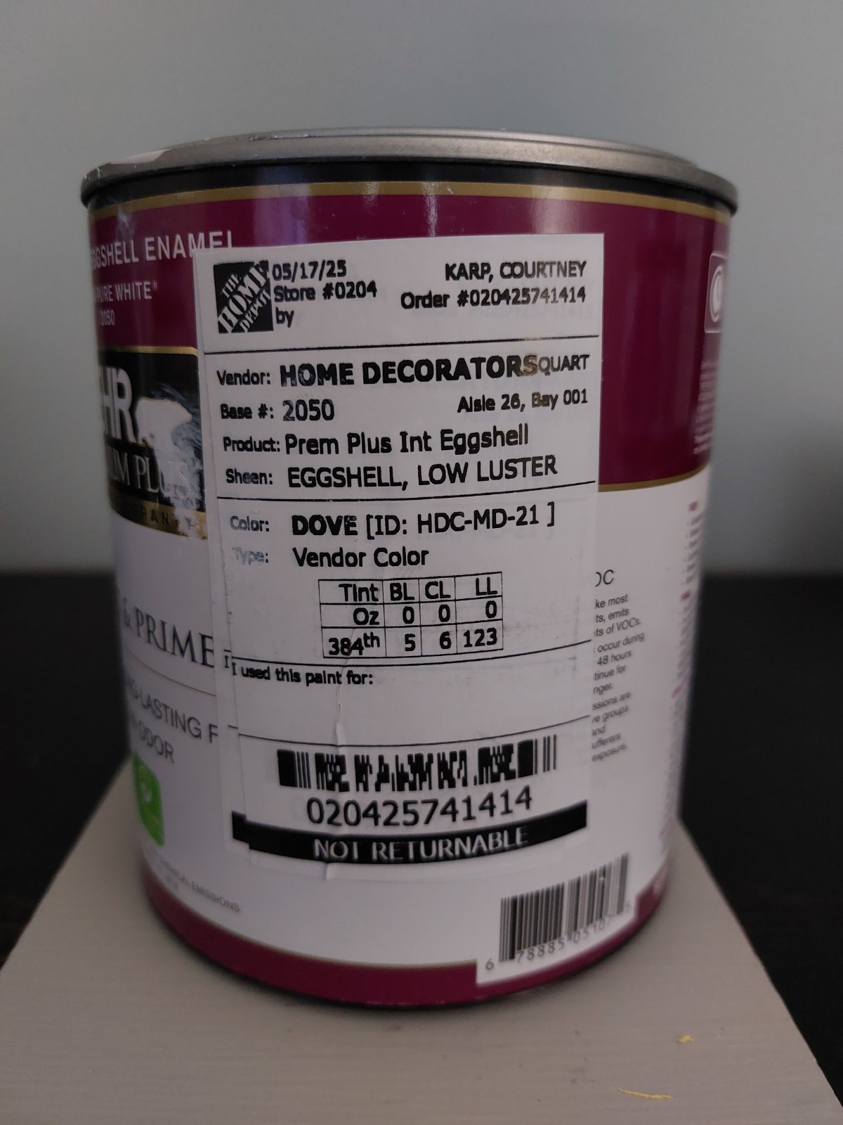 Behr Premium Plus Quart-Dove