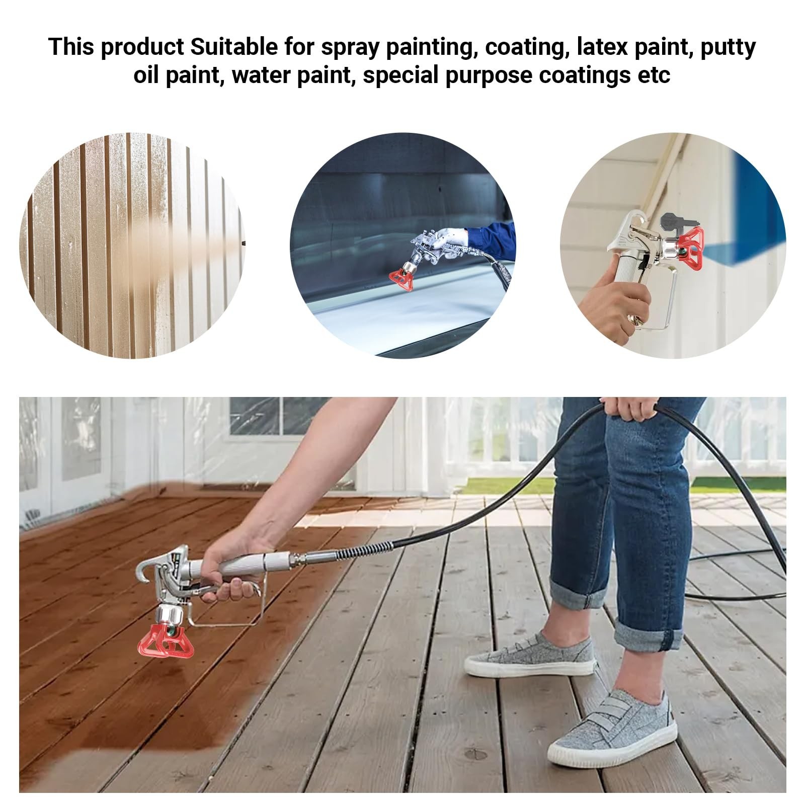 Airless Spray Tip for Standard Airless Paint Spray ，Includes 517 Nozzle t