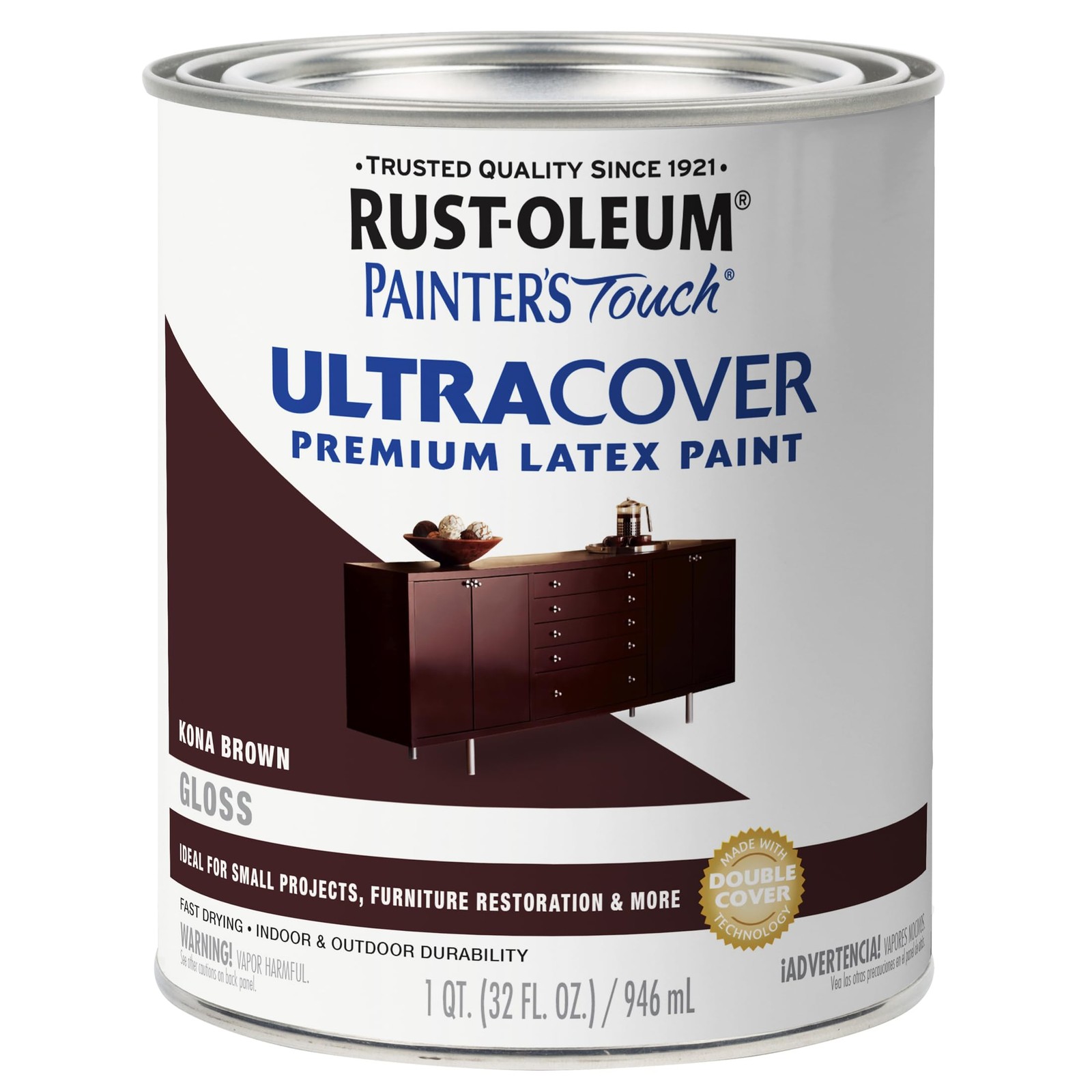 Brush-On Enamel Paint Painter’s Touch Latex, Gloss Kona Brown