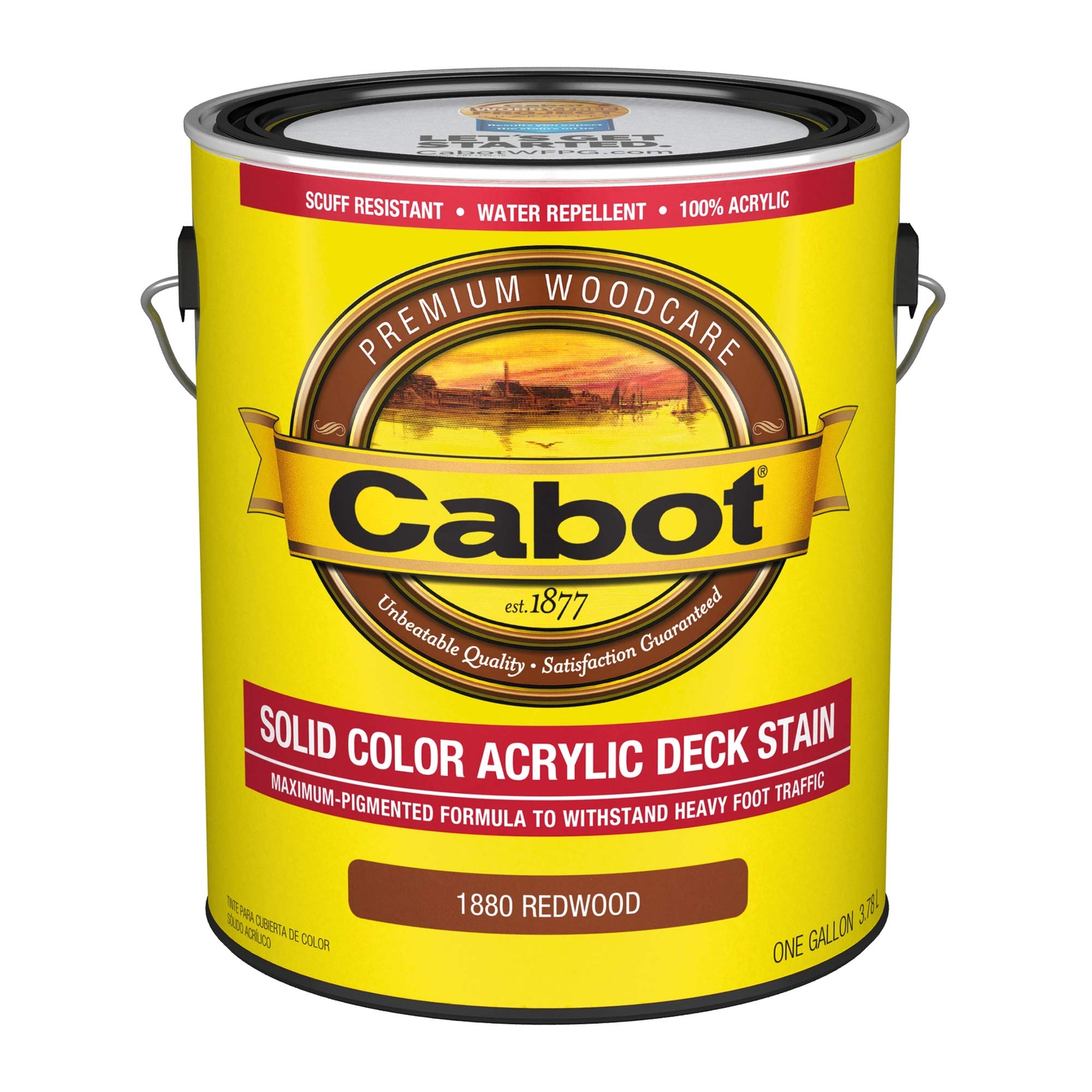 Cabot 140.0001880.007 Solid Color Decking Stain Redwood