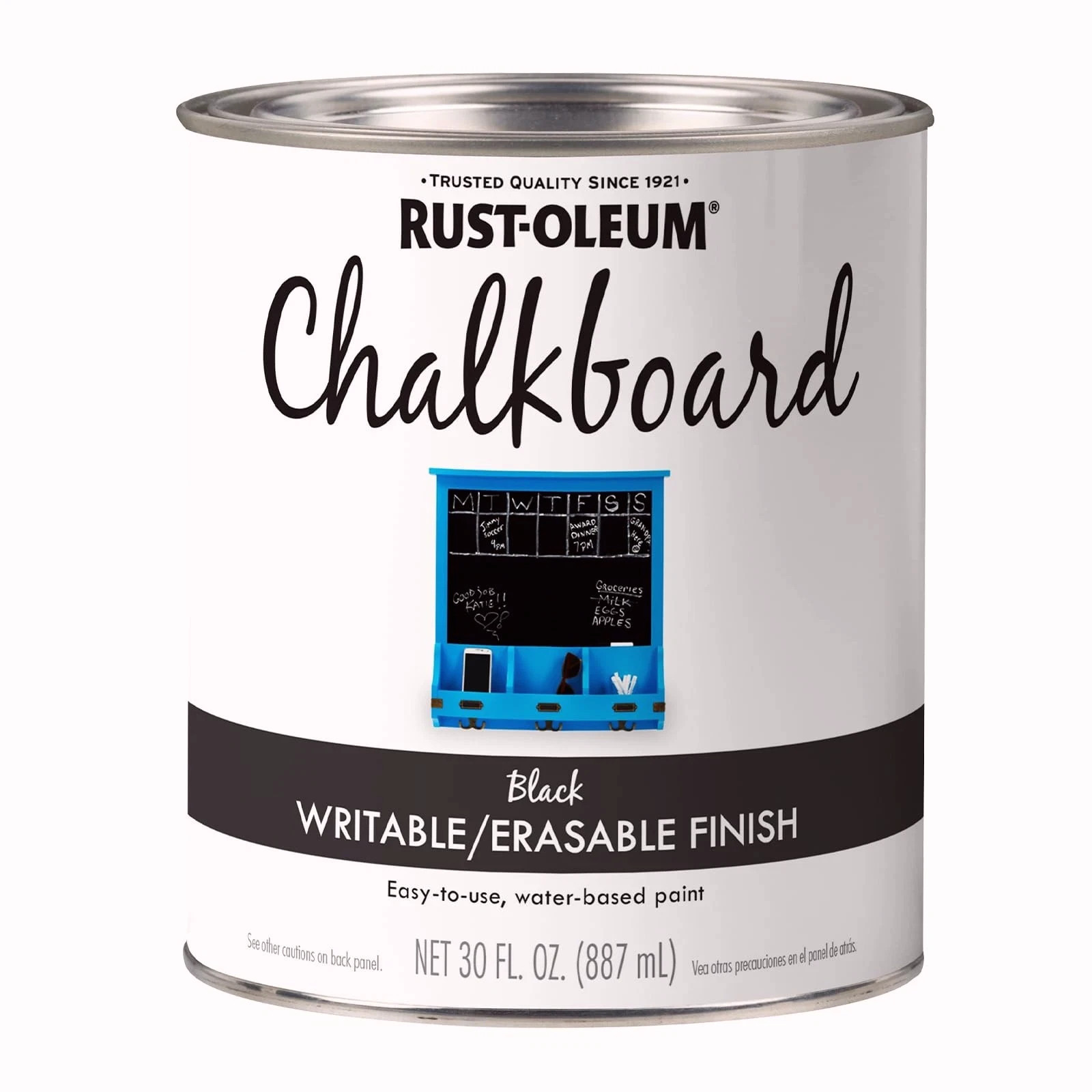 Rust Oleum 30 Fl Oz Chalkboard Paint Indoor Custom Surface Use Black 1 Pack