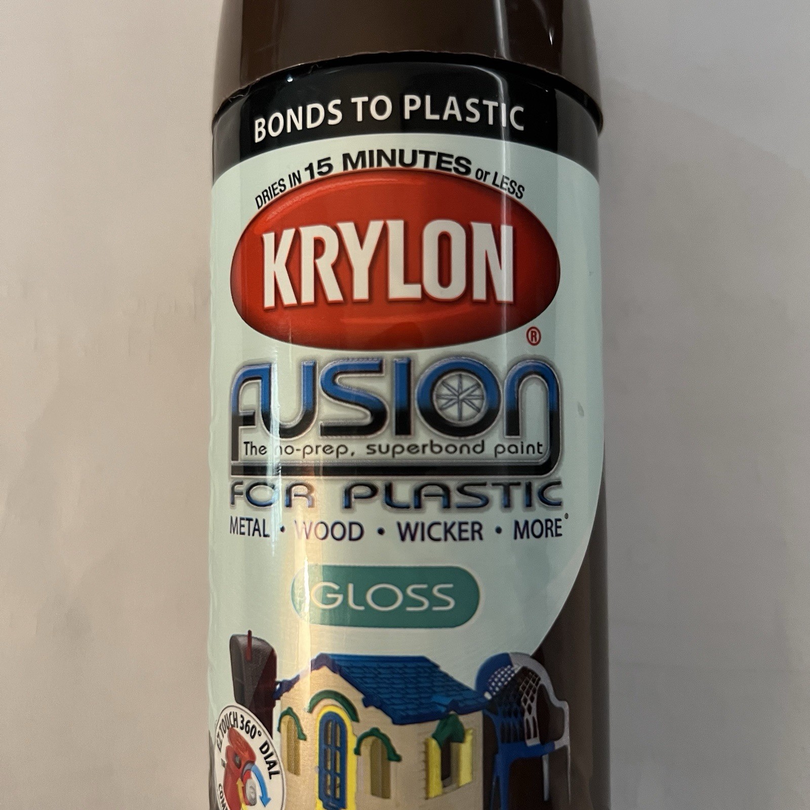 Krylon Fusion For Plastic Spray Paint Gloss Espresso 2340 12 oz NOS Discontinued