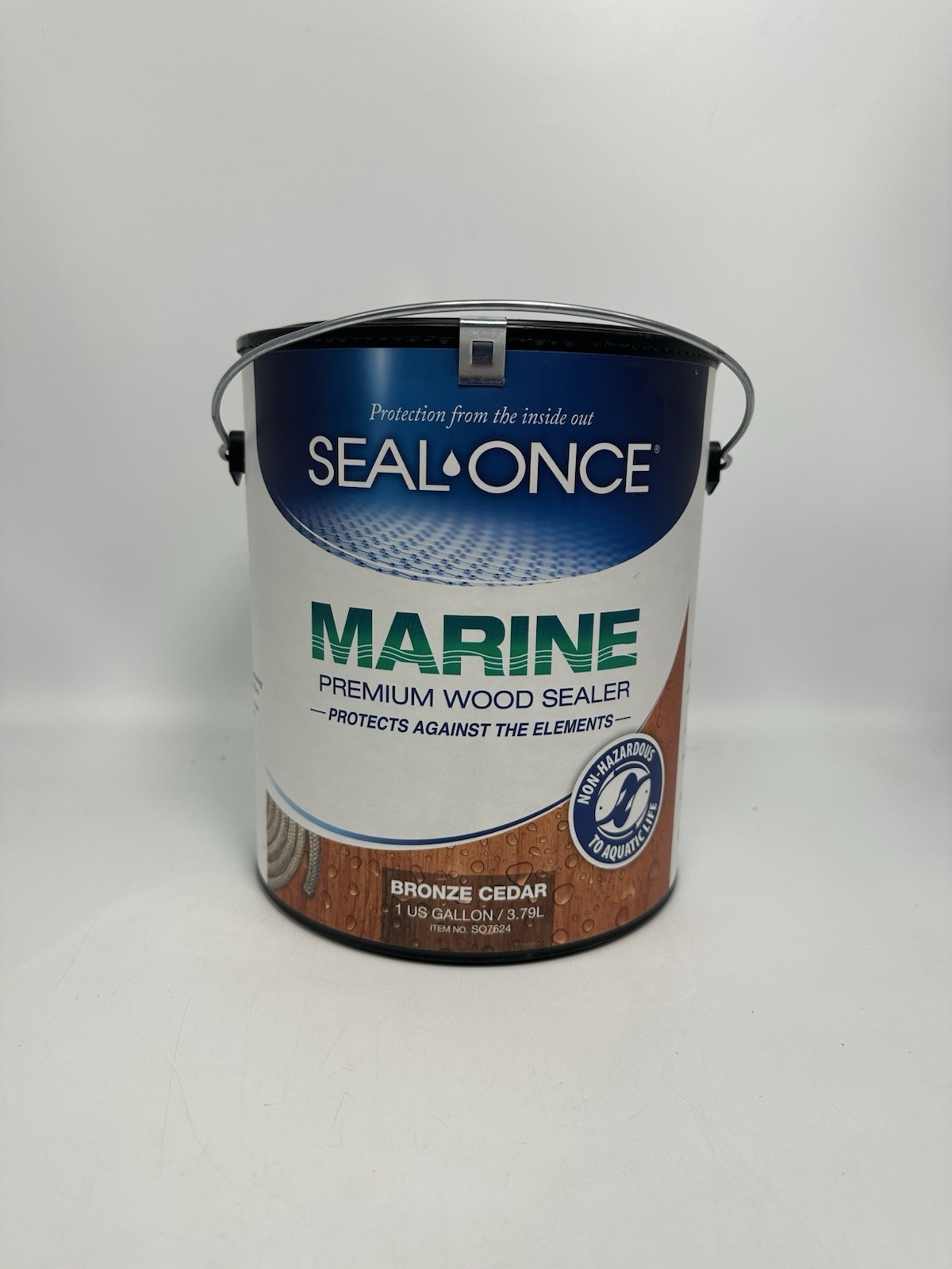 Seal-Once Marine Waterproof Wood Sealer and Stain Bronze Cedar 1 Gallon *NEW*