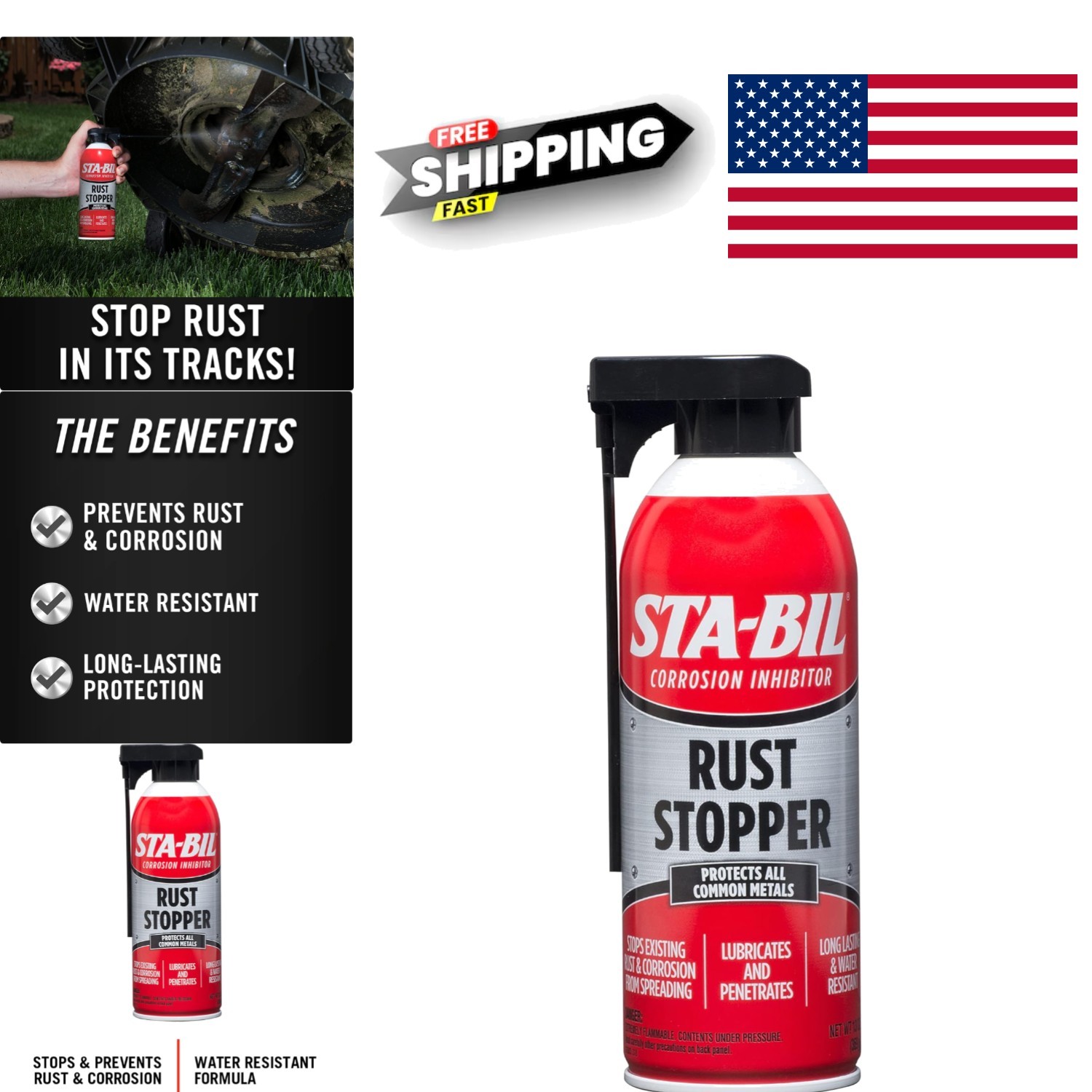 Rust Stopper Anti Corrosion Spray 13 Ounces Prevents Car Rust Protects Metal
