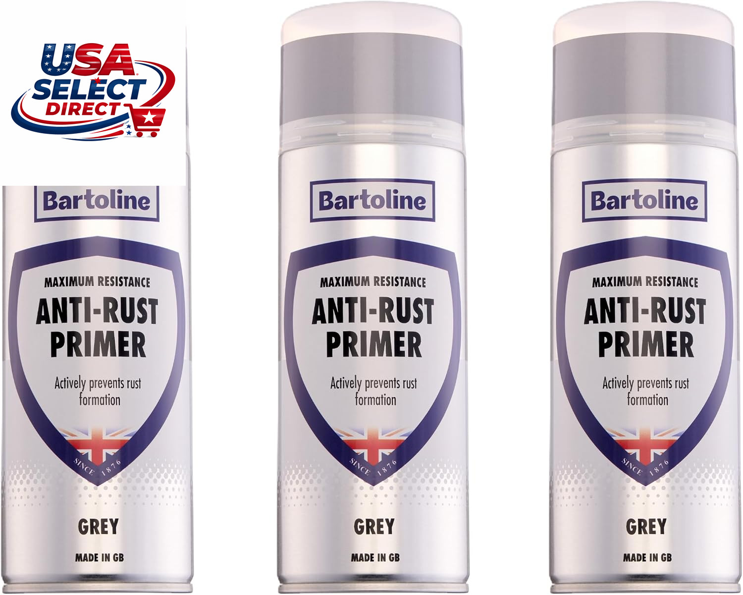 Anti-Rust Primer Spray Paint Gray 13.5 Oz 3 Pack – Fast-Drying