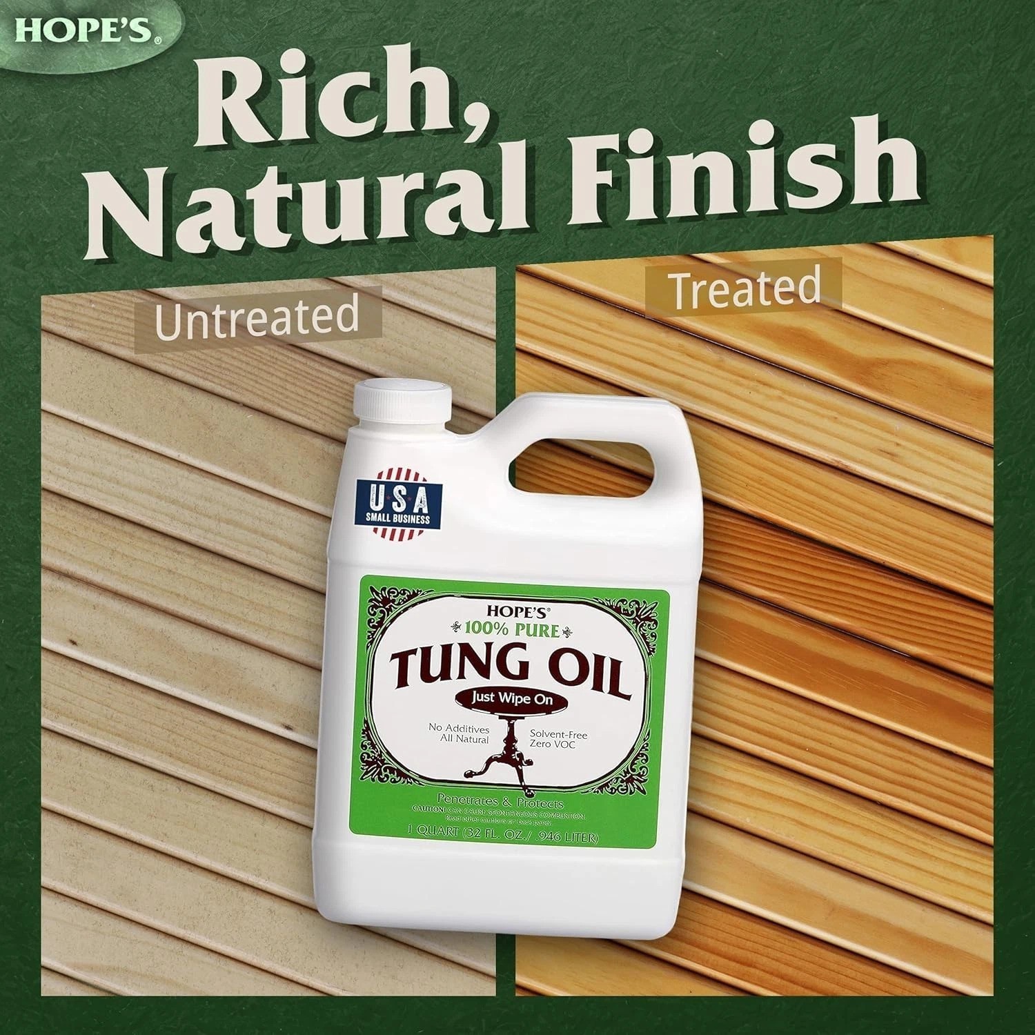 Long-Lasting Tung Oil Sealer – Indoor Outdoor, 32oz
