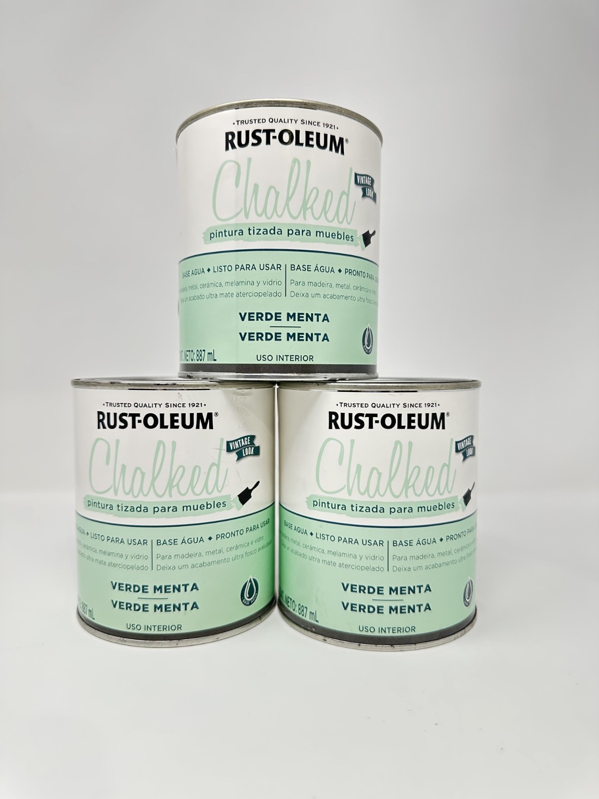 Rust-Oleum Chalked Ultra Matte Furniture Paint Mint Green Interior 30oz – 3 Pack