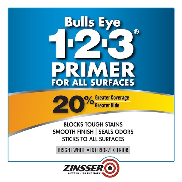 Zinsser 02008 General Purpose Spray Primer, White, Flat, Solvent, 13 Oz.