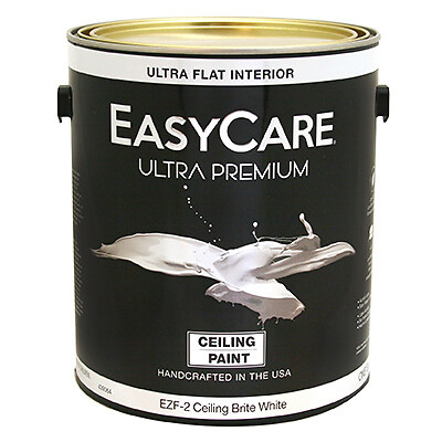EasyCare EZF2-GL Ultra Premium Latex Ceiling Paint, Brite White Flat, 1 Gallon –
