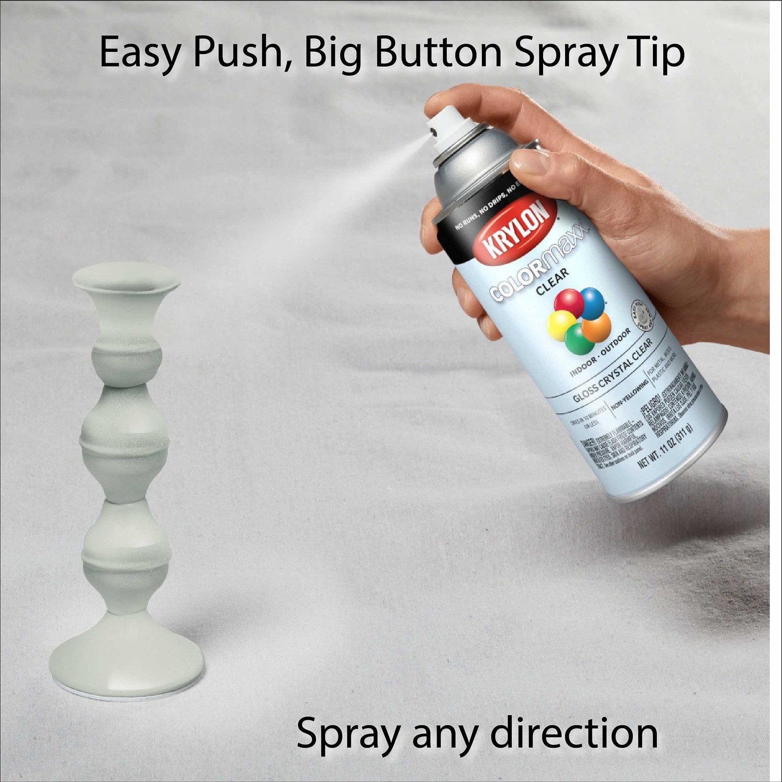 Krylon COLORmaxx Gloss Crystal Clear Spray Paint 11 Ounce for DIY Projects