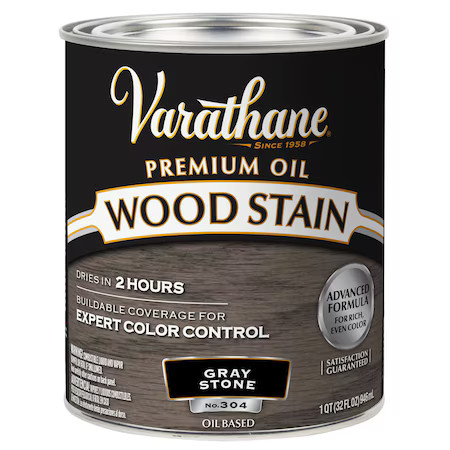 Varathane Premium Wood Stain, Oil Based, Gray Stone, 1 Quart 381114 Varathane