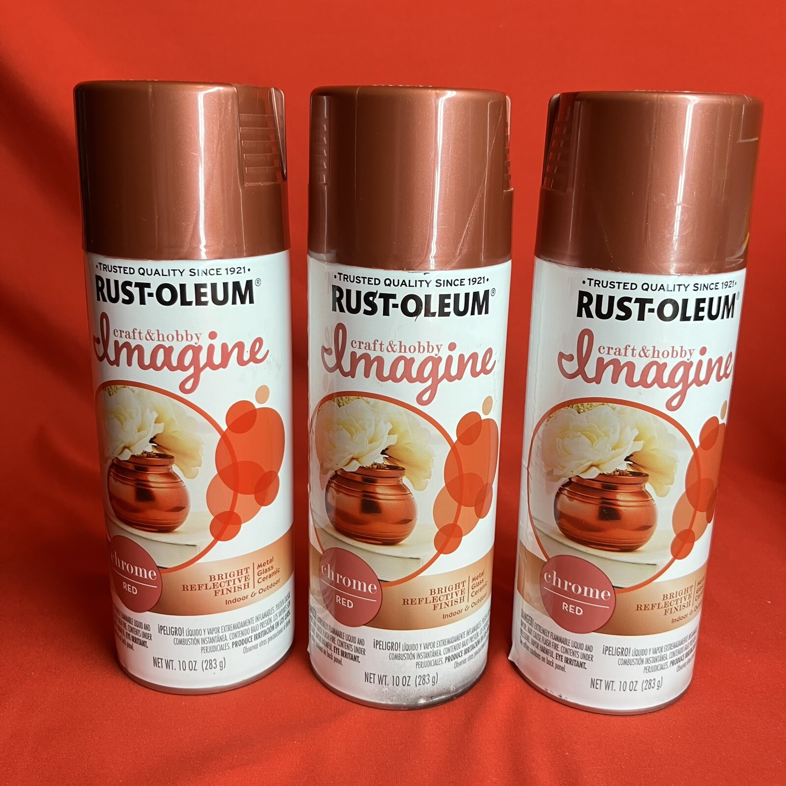 3 – Rust-Oleum / Imagine / Bright Chrome Red Spray Paint 10 oz /Crafts & Hobby