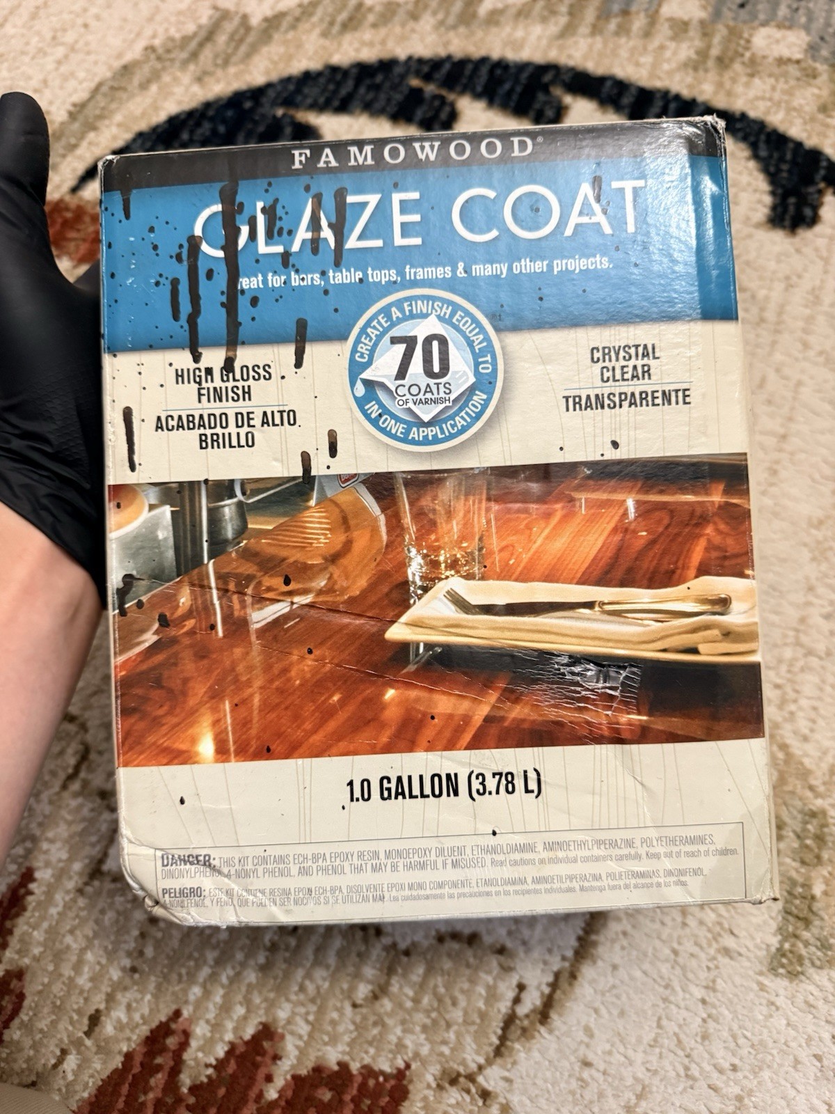 FamoWood 5050110 Epoxy Glaze Coat Kit – Gallon Clear