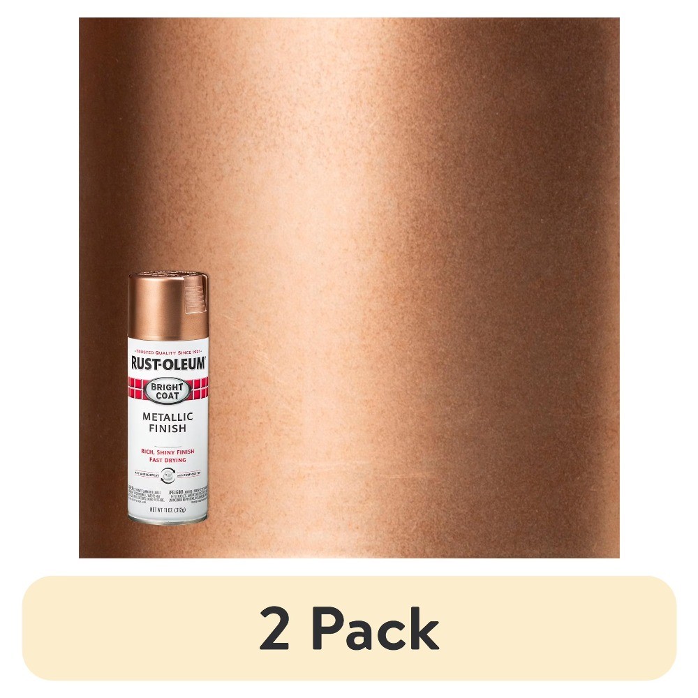 (2 pack) Rose Gold, Rust-Oleum Stops Rust Bright Coat Metallic Spray Paint