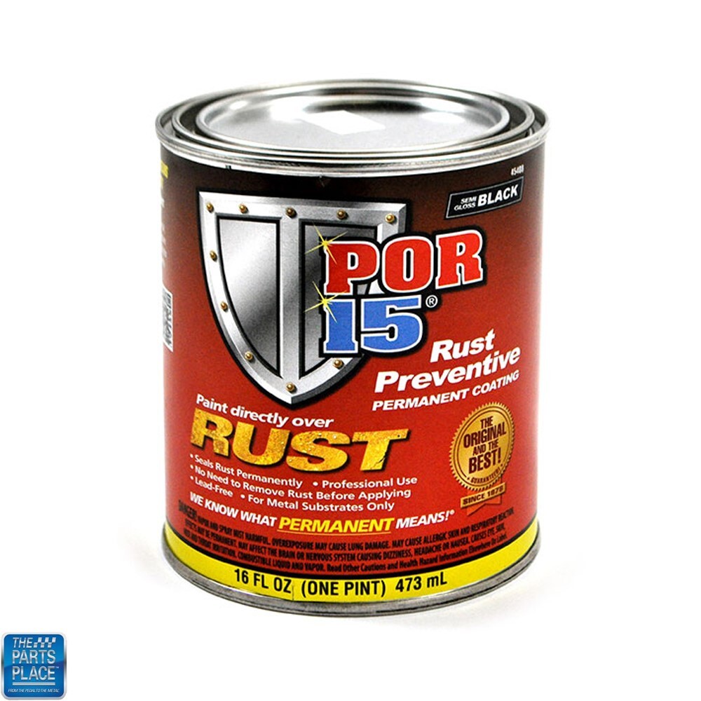 POR-15 Rust Preventive Coating Semi Gloss Black Pint Stop Rust and Corrosion New