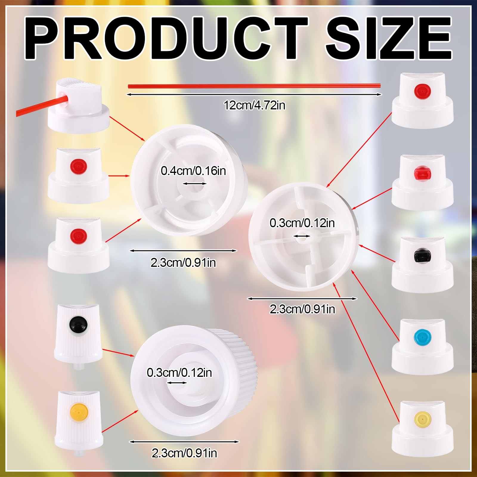 60pcs Spray Paint Caps, Universal Spray Can Shaker Nozzle Fast Coloring Spout…
