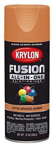Krylon All In One Spray Paint 12oz Spiced Amber Indoor Outdoor Adhesion Rust …