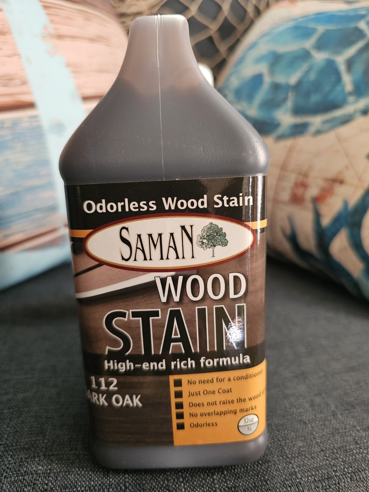 Saman Dark Oak 112 Wood Stain High-End Water Based 32oz Quart