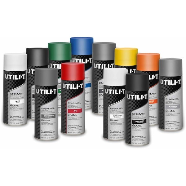 Rust-Oleum 387399 General Purpose Enamel Spray Paint, White, Flat, Solvent, 10