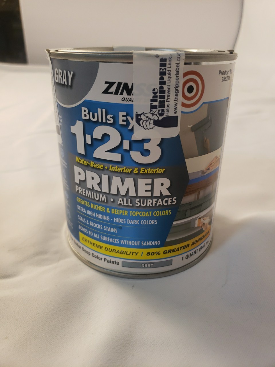 286258 Bulls Eye 123 All Surface Primer, Quart, Gray