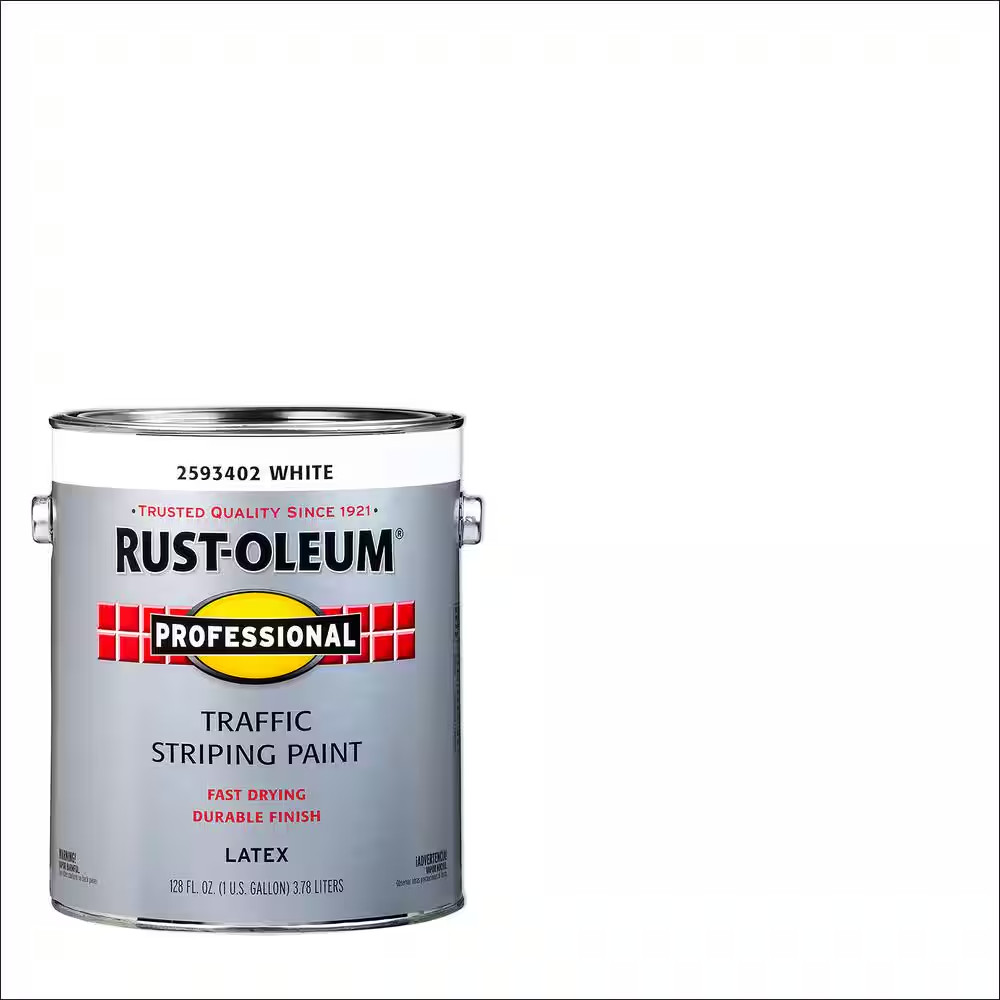 1 Gallon Flat White Exterior Traffic Striping Paint (2-Pack)